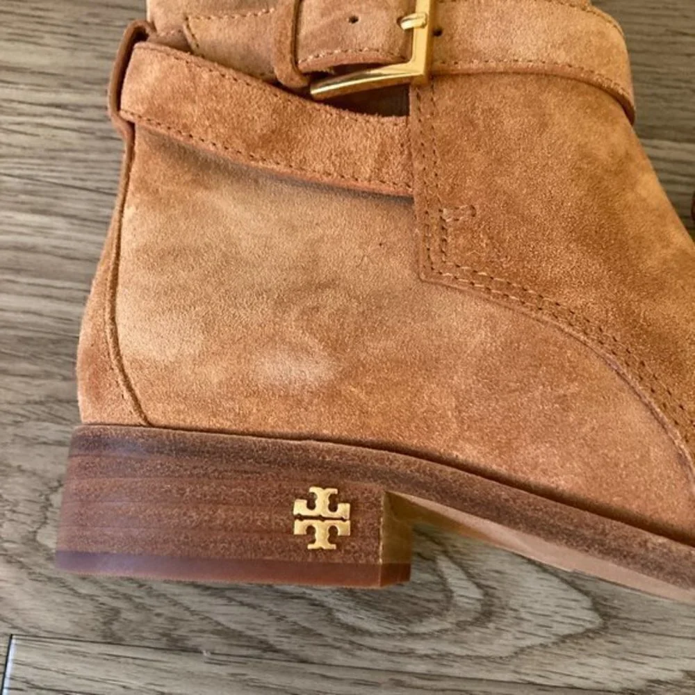 Tory Burch Brooke Ankle Suede Buckle Boot Size 7 NEW